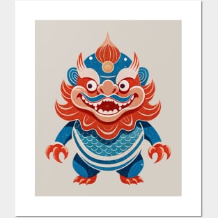 Japanese oni demon, traditional Posters and Art